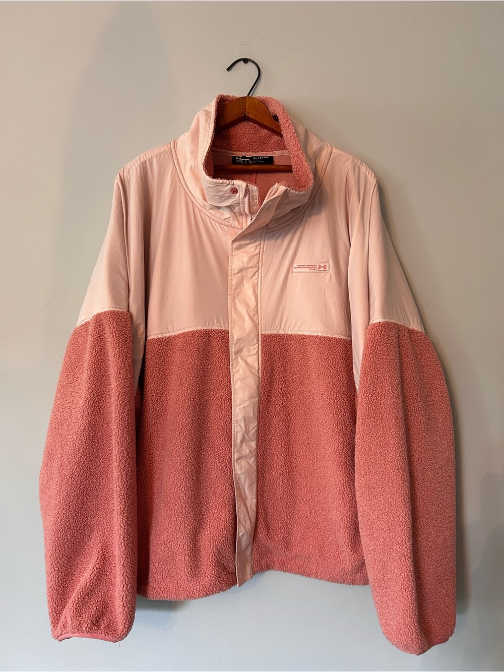 Under Armour Mission Boucle Swacket Full Zip Pink Jacket Womens Sz 3XL MSRP $140